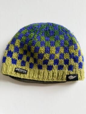 Everest Kids Wool Fleece Lined Checkered Winter Hat 5-12 years